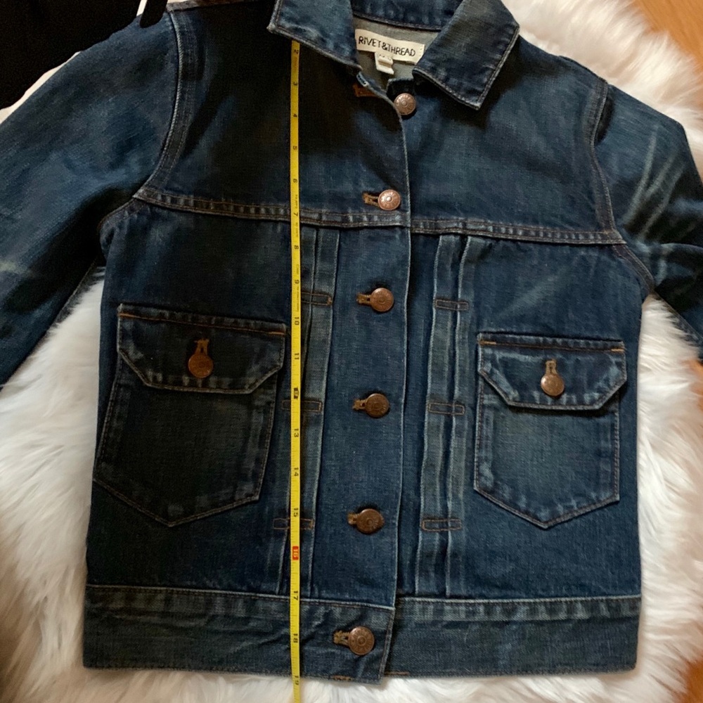Madewell Rivet and Thread denim jean jacket xxs - Picture 8 of 8